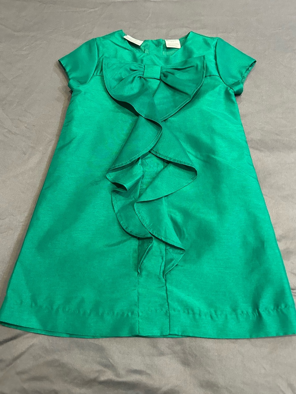 Koala Kids Emerald Green Bow Ruffle Dress